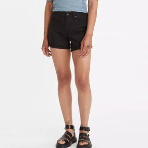 Levi's mid-length black denim shorts